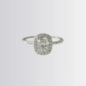 Lab Diamond Cushion Elongated Halo Engagement Ring