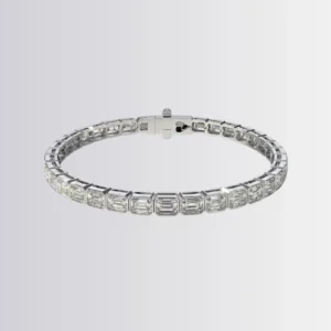 Lab Diamond Emerald Half Bezel Tennis Bracelet