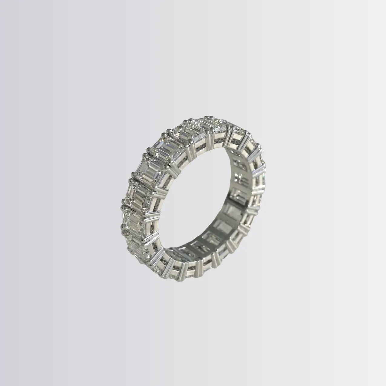 Lab Diamond Emerald Full Eternity Ring - Image 2