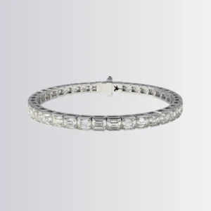Lab Diamond Emerald Half Bezel Tennis Bracelet