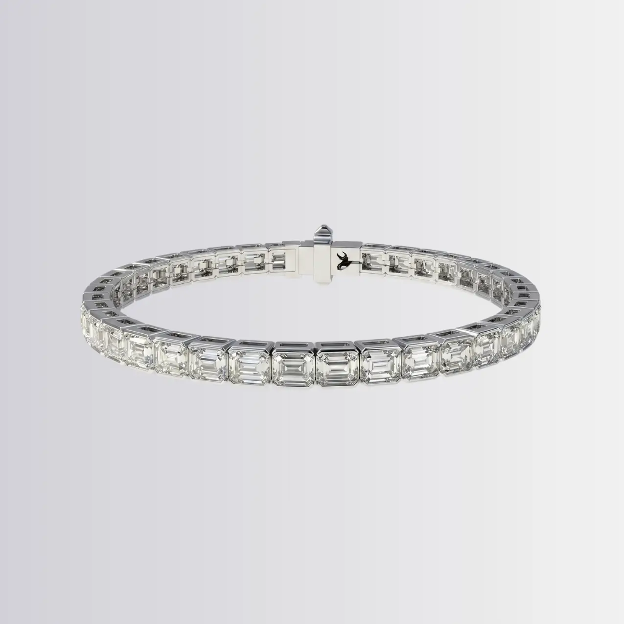 Lab Diamond Emerald Half Bezel Tennis Bracelet - Image 2
