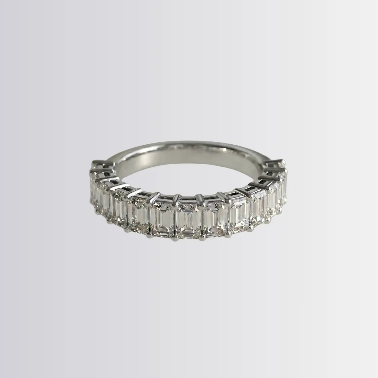 Lab Diamond Emerald Partial Eternity Ring