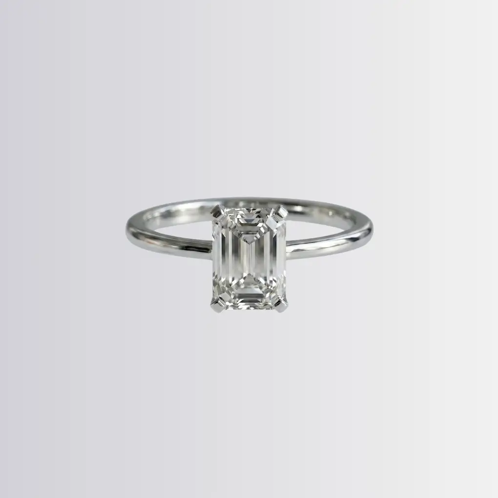 Emerald Solitaire Engagement Ring