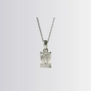 Lab Diamond Emerald Solitaire Pendant