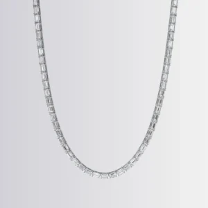Lab Diamond Emerald Tennis Necklace