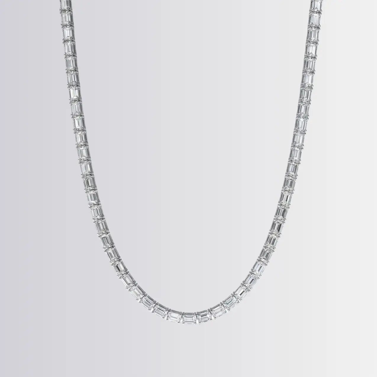 Lab Diamond Emerald Tennis Necklace