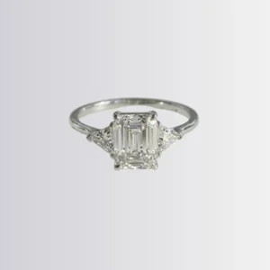 Lab Diamond Emerald Trilogy - Trillion Engagement Ring