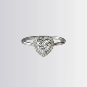 Lab Diamond Heart Halo Engagement Ring