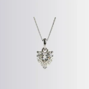 Lab Diamond Heart Solitaire Pendant