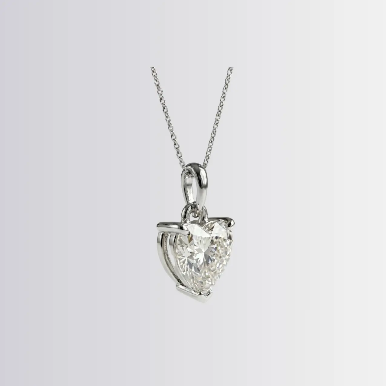 Lab Diamond Heart Solitaire Pendant - Image 2