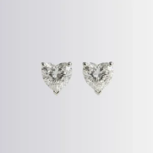 Lab Diamond Heart Solitaire Studs