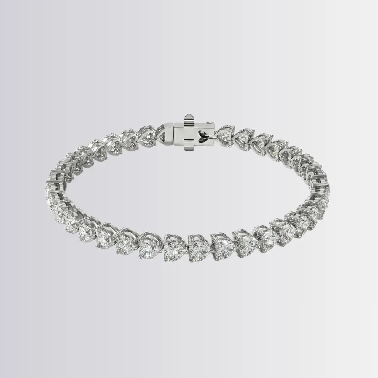 Lab Diamond Heart Tennis Bracelet