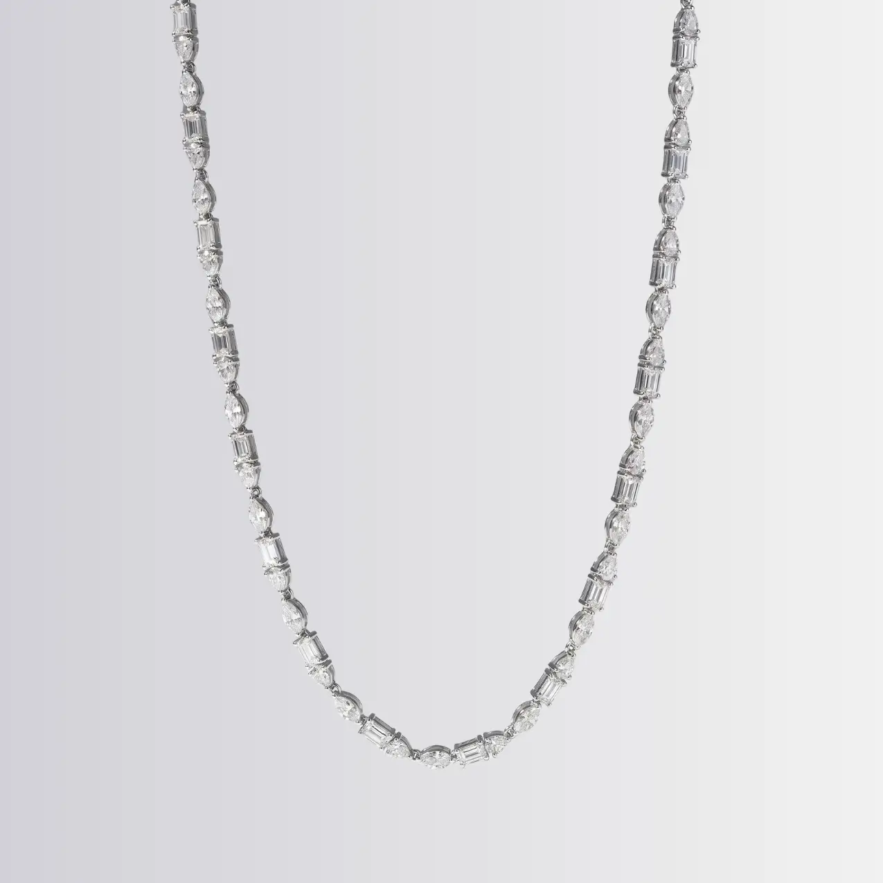 Lab Diamond Mixed Tennis Necklace