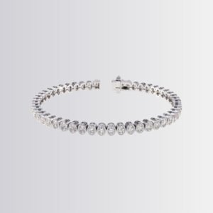 Lab Diamond Oval Bezel Tennis Bracelet