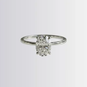 Lab Diamond Oval Solitaire Engagement Ring