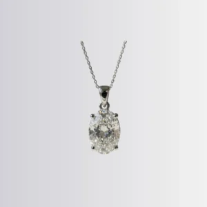 Lab Diamond Oval Solitaire Pendant
