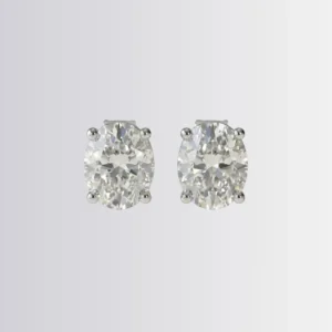 Lab Diamond Oval Solitaire Studs
