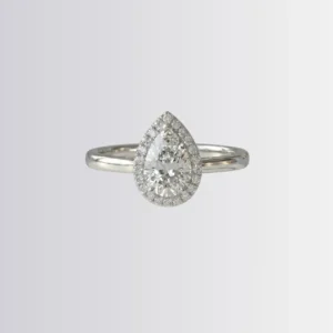 Lab Diamond Pear Halo Engagement Ring