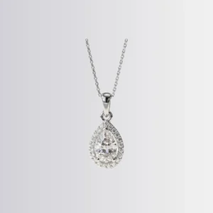 Lab Diamond Pear Halo Pendant