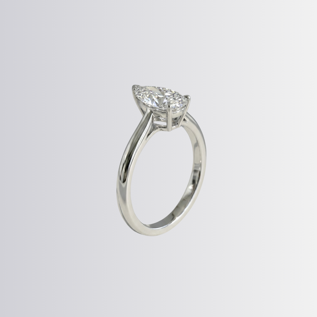 Pear Solitaire Engagement Ring - Image 2