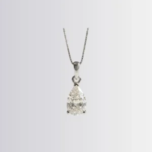 Lab Diamond Pear Solitaire Pendant