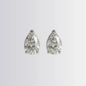 Lab Diamond Pear Solitaire Studs