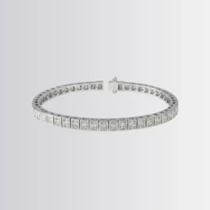 Lab Diamond Princess Bezel Tennis Bracelet