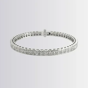 Lab Diamond Princess Half Bezel Tennis Bracelet