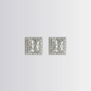 Lab Diamond Princess Halo Studs