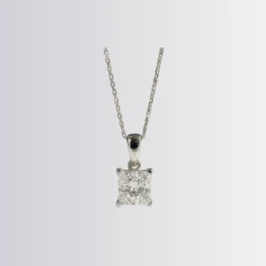 Lab Diamond Princess Solitaire Pendant