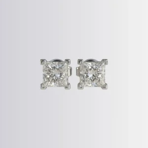 Lab Diamond Princess Solitaire Studs
