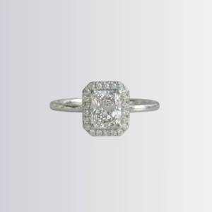 Lab Diamond Radiant Elongated Halo Engagement Ring