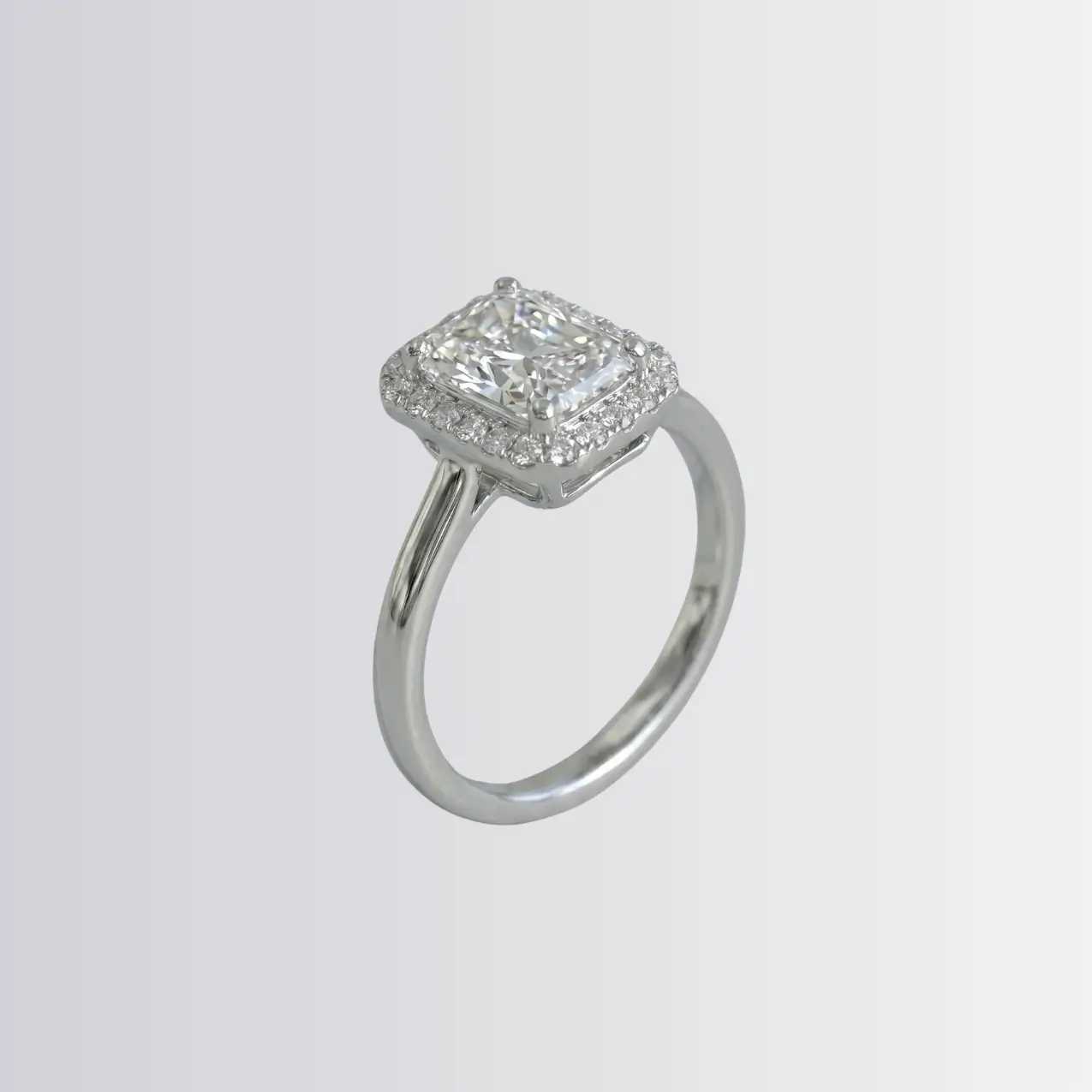 Lab Diamond Radiant Elongated Halo Engagement Ring - Image 2