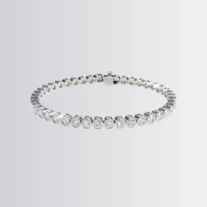 Lab Diamond Round Bezel Tennis Bracelet
