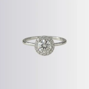 Lab Diamond Round Halo Engagement Ring