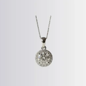 Lab Diamond Round Halo Pendant