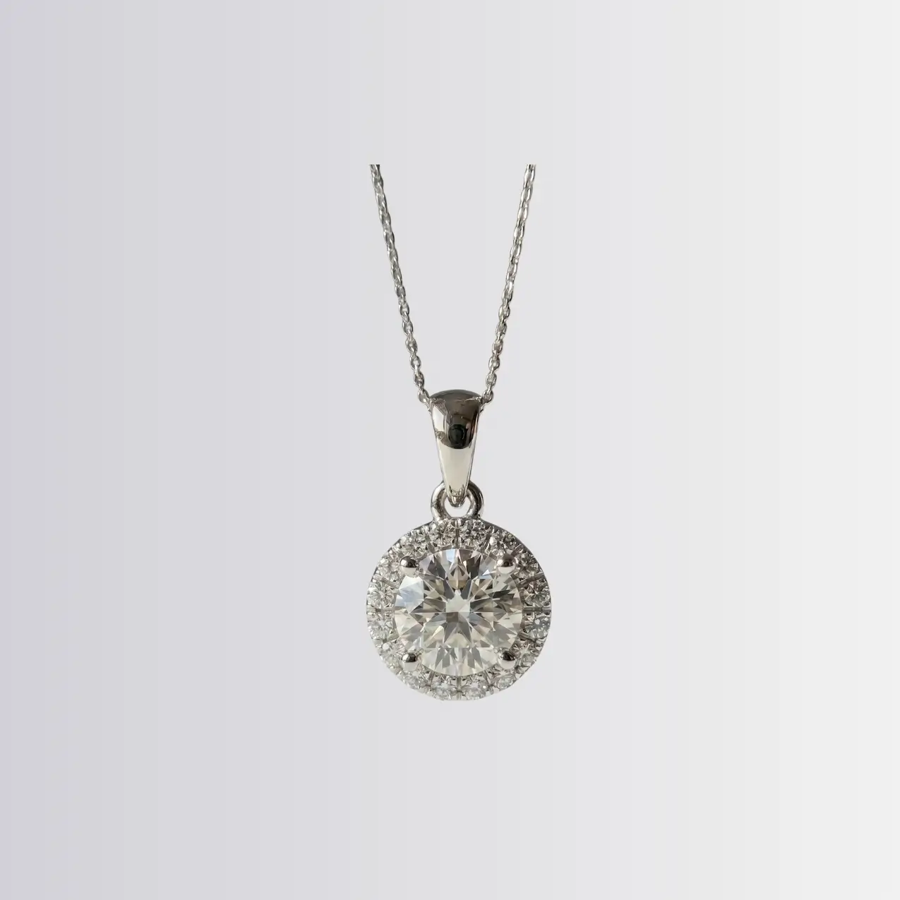 Lab Diamond Round Halo Pendant