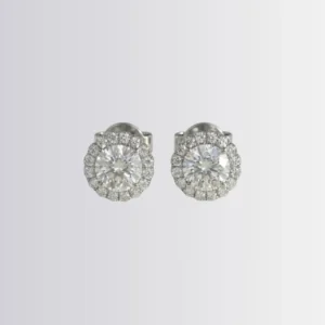 Lab Diamond Round Halo Studs