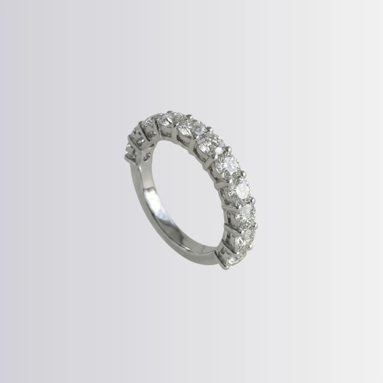 Lab Diamond Round Partial Eternity Ring - Image 2