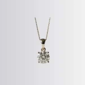 Lab Diamond Round Solitaire Pendant