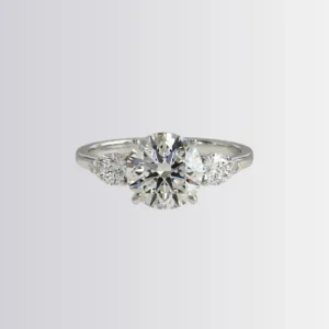 Lab Diamond Round Trilogy - Pear Engagement Ring