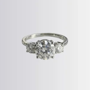 Lab Diamond Round Trilogy - Round Engagement Ring