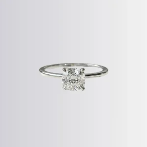 Lab Diamond Cushion Square Solitaire Engagement Ring