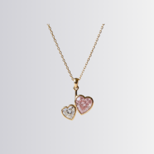 Colored Lab Diamond Twin Hearts Pendant