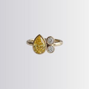 Lab Diamond 1.74ct Pear Signature Ring