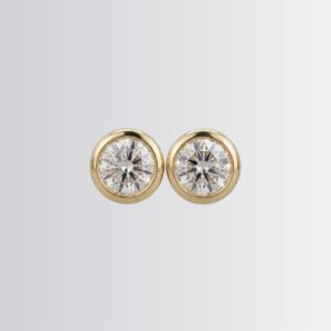 Lab Diamond 2ct Round Bezel Earrings
