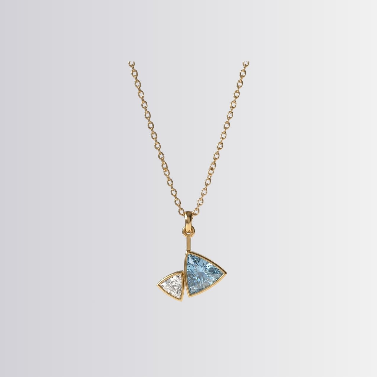Lab Diamond 2.8ct Twin Trillions Pendant